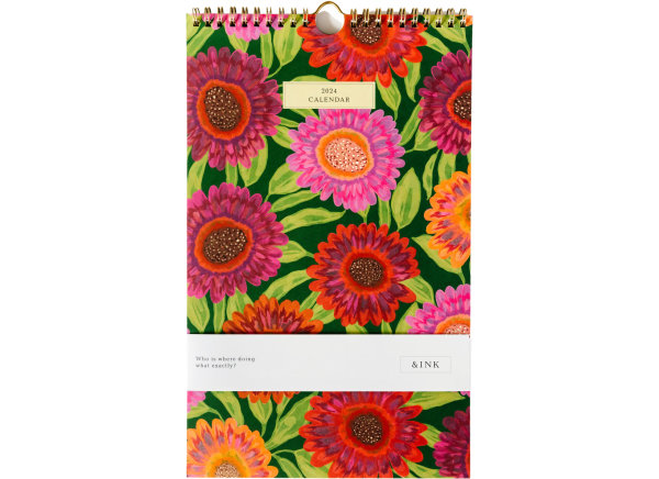 &INK  2024 Calendar 12 Month Flower