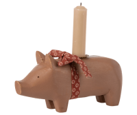 Pig candle holder, Medium, Old rose