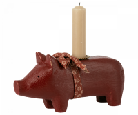 Pig candle holder, Medium, Red