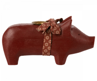Pig candle holder, Medium, Red