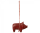 Wood ornament, Pig red