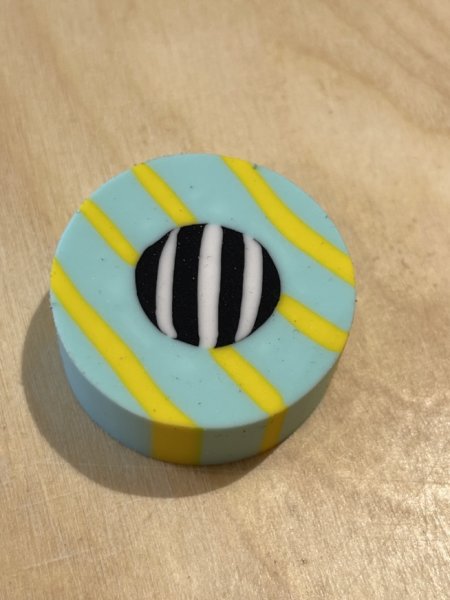 Radiergummi rund schwarz/türkis Modern Mix