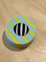 Radiergummi rund schwarz/türkis Modern Mix