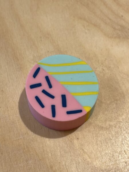 Radiergummi rund rosa/türkis Modern Mix