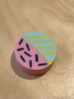 Radiergummi rund rosa/türkis Modern Mix