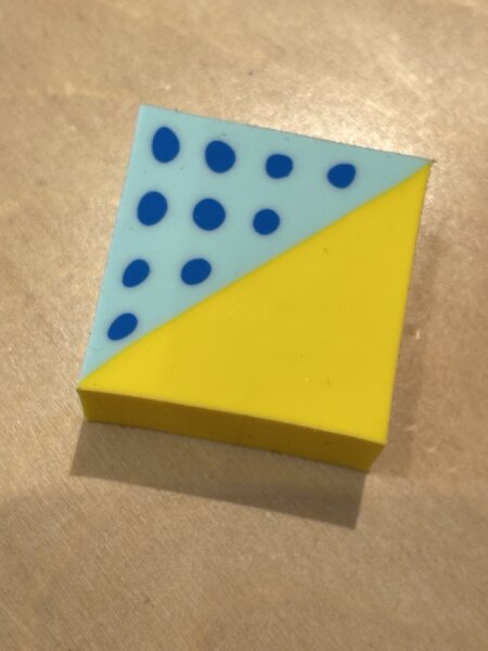 Radiergummi Quadrat blau/gelb Modern mix