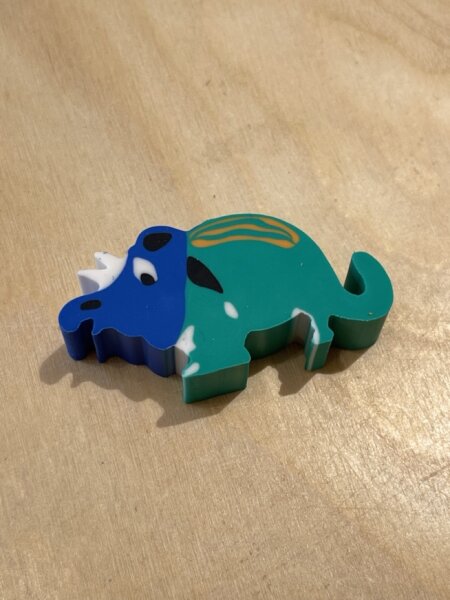 Radiergummi Dino blau/türkis